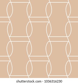 Beige and white geometric print. Seamless pattern for web, textile and wallpapers