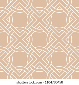 Beige and white geometric print. Seamless pattern for web, textile and wallpapers
