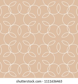 Beige and white geometric print. Seamless pattern for web, textile and wallpapers