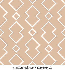 Beige and white geometric print. Seamless pattern for web, textile and wallpapers