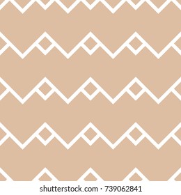 Beige and white geometric print. Seamless pattern for web, textile and wallpapers