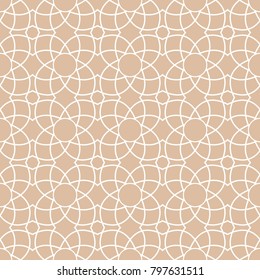 Beige and white geometric print. Seamless pattern for web, textile and wallpapers