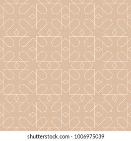 Beige and white geometric seamless pattern for web, textile and wallpapers