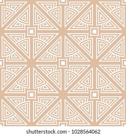 Beige and white geometric seamless pattern for web, textile and wallpapers