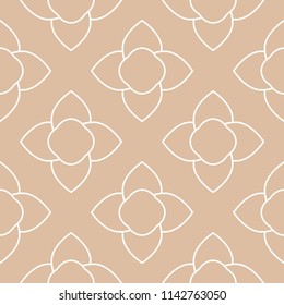Beige and white geometric seamless pattern for web, textile and wallpapers