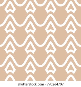 Beige and white geometric seamless pattern for web, textile and wallpapers