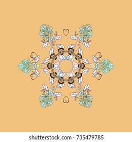 Beige, white and gray snowflake. 