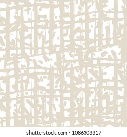 Beige white grid pattern. Vector shibori line seamless print. Organic watercolor background. Tie dye tile. Geometric cross pattern. Hand drawn japan batik backdrop. Rustic stripe watercolour