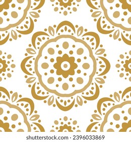 Beige and white luxury vector seamless pattern. Ornament, Traditional, Ethnic, Arabic, Turkish, Indian motifs. Great for fabric and textile, wallpaper, packaging design or any desired idea.