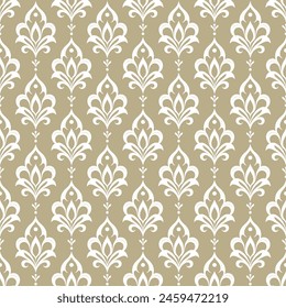 Beige und Weiß Luxus-Vektorgrafik nahtlose Muster. Ornamente, traditionelle, ethnische, arabische, türkische, indische Motive. Ideal für Stoff und Textil, Bildschirmhintergrund, Verpackungsdesign oder jede beliebige Idee.