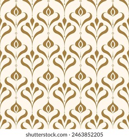 Beige and white luxury vector seamless pattern. Ornament, Traditional, Ethnic, Arabic, Turkish, Indian motifs. Great for fabric and textile, wallpaper, packaging design or any desired idea.