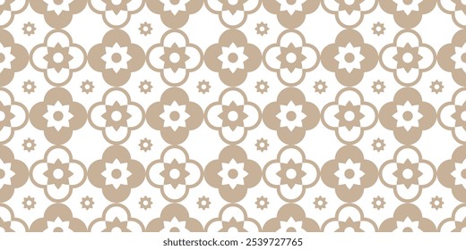 Patrón sin costuras de Vector de lujo beige y blanco. Ornamento, tradicional, étnico, árabe, turco.