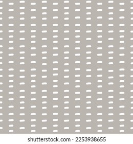 Beige and white neutral geometric texture with abstract doodle stripes. Simple hand-drawn seamless vector pattern with strokes looks soft and natural.