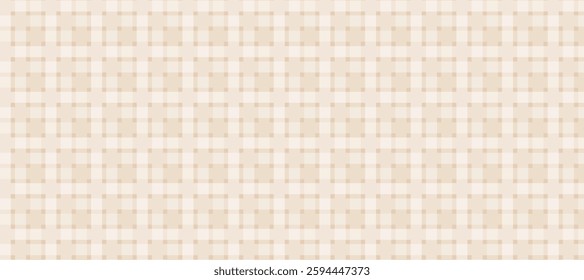 Beige and white plaid fabric texture background