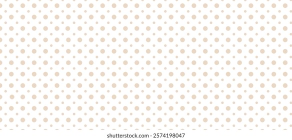 Beige and white polka dots pattern background