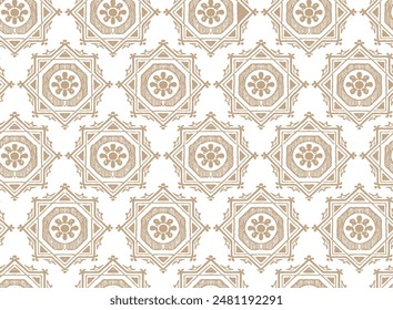 Patrón sin costuras beige y blanco para textiles, fondos, azulejos y diseños, patrones de azulejos de cerámica antiguos artesanales.