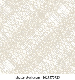 Beige and White Shibori Seamless Pattern. Abstract Texture. Organic Minimal Grid.  