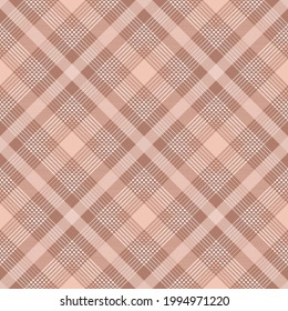 Beige and white striped plaid. Pattern close-up for textile, paper and other prints.