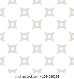 Beige and white subtle geometric background texture. Vector seamless pattern with simple geometrical shapes, rounded squares. Elegant pastel backdrop. Delicate repeat design for decor, wallpapers, web