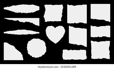 Beige and White Torn Vector Paper Piece