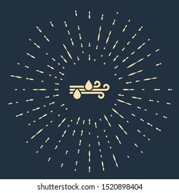 Beige Wind and rain icon isolated on dark blue background. Windy weather. Abstract circle random dots. Vector Illustration