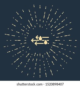 Beige Wind and rain icon isolated on dark blue background. Windy weather. Abstract circle random dots. Vector Illustration