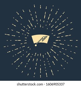 Beige Windscreen wiper icon isolated on blue background. Abstract circle random dots. Vector Illustration