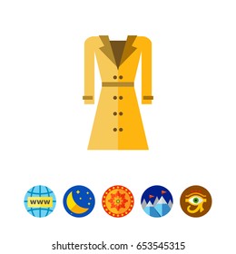 Beige woman raincoat icon