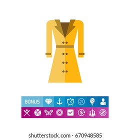 Beige woman raincoat icon