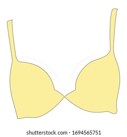 beige women's bra vector icon