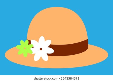 beige women's hat with flowers