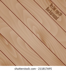 beige wooden texture background of the diagonal planks. vector illustration eps10