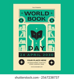 Beige World Book Day Social Media Flyer