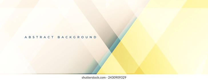Beige and yellow modern abstract wide banner with geometric shapes. Yellow and beige abstract background. Vector illustration