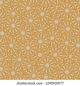 Patrón de formas redondeadas simples beige y amarillo. Diseño moderno de papel pintado. Ilustración vectorial.