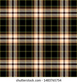 Beige,Black and Green Tartan Plaid Scottish Seamless Pattern. Texture from tartan, plaid, tablecloths, shirts, clothes, dresses, bedding, blankets and other textile.