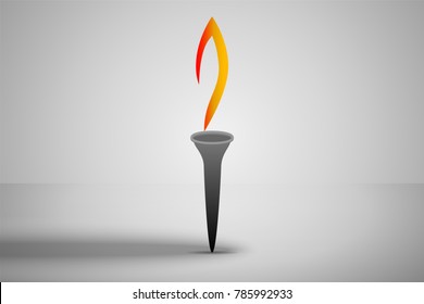 Beijing 2022 torch icon vector with burning flame logo isolated on gray background. Beijing 2022 olympics sport event symbol sign. Summer sport games graphic clip art illustration design for web print