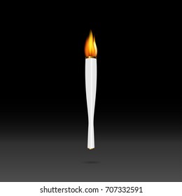 Beijing 2022 torch relay vector with burning flame on top isolated on black background. Beijing 2022 Olympic games official sport event symbol. Winter sport games graphic clip art design for web print