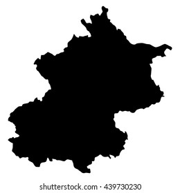 Beijing black map on white background vector