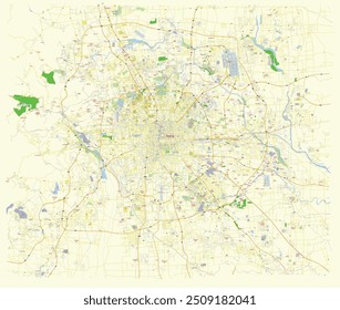 Pequim China Mapa de vetor detalhado Mapa de rua Mapa de ruas