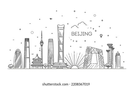 Beijing, China. Vector flat illustration