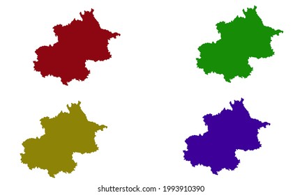 Beijing city map silhouette in China