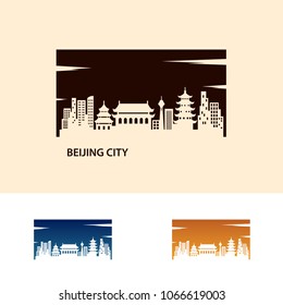 Beijing City Skyline Logo Vector