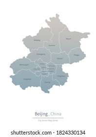 Beijing Map. a major city in the China.
