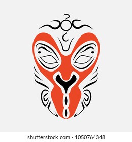 Beijing opera mask  of ancient people , vector 
