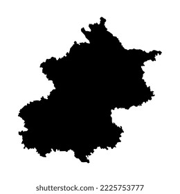 Mapa de Pekín o Pekín, divisiones administrativas de China. Ilustración vectorial.