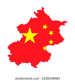 Beijing or Peking map, administrative divisions of China. Vector illustration.