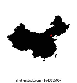 Beijing Province Highlighted On China Map Vector EPS 10