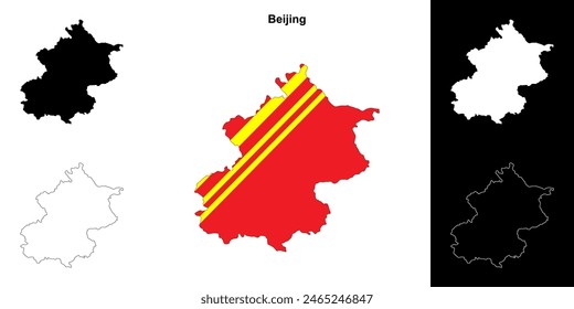 Beijing province outline map set