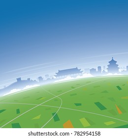 Beijing Skyline Aerial View